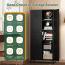Letaya Black Storage Cabinet with Feets-Metal Home Kitchen Pantry Cabinets with Doors and Adjustable Shelves,Organization Locker for Cupboard/Bedroom/Dining/Living/Bathroom/Office/Garage Room (Black) by CozyNest Decor