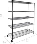 Seville Classics UltraDurable Heavy Duty NSF Solid Steel Wire Rack Storage Unit, Organizer for Garage, Warehouse, Office, Restaurant, Classroom, Kitchen, Black, 5-Tier Shelving, 60" W x 24" D by CozyNest Decor