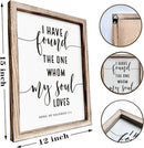 Christian Wall Decor, Master Bedroom Decoration Above Bed, Wedding Decoration, Framed Wall Plaque Sign 15 * 11.5 inches, Song of Solomon 3:4 Sign, I Have Found the One Whom My Soul Loves by CozyNest Decor