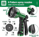 3/8" Lightweight Coil Garden Hose 100FT, EVA Flexible Curly Water Pipes with 6-Pattern Spray Nozzle for Boat, Greenhouse, Yard, Patio, Green by GreenHaven Gardens