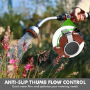 RESTMO Watering Wand Heavy Duty, Metal Garden Hose Wand with 10 Spray Patterns, 15-Inch Long Hose Nozzle Sprayer with Thumb Flow Control, Ideal to Water Hanging Baskets and Shrubs, Red by GreenHaven Gardens