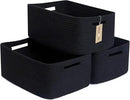 Large Storage Baskets for Shelves, Closet Organizers Bins for Clothes Blanket Towels, Baby Nursery, Toy Baskets Box, Woven Rope Baskets, 17 x 13 x 7.5”, 3 Packs Black by CozyNest Decor
