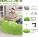 7FT Bean Bag Chair, Large Bean Bag Chairs with Memory Foam Filled, Fluffy Beanbag Sofa with Dutch Velvet Cover, Round BeanBag Chairs for Living Room, Playroom - Lime by TinyTreasures Baby Boutique