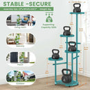 TOSKING 5 Tier Metal Plant Stand Indoor， Plant Shelf, Corner Shelf Flower Pot Stand for Outdoor Plant Stand for Living Room Balcony Garden Patio Bedroom (Blue, 38in) by GreenHaven Gardens