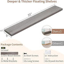 Axeman Floating Shelves for Wall, Rustic Elm Wood 56'' W x 8" D Wall Shelf with Invisible Bracket, Large Long Wall Mounted Storage Shelves for Living Room, Bedroom, Kitchen, Bathroom Decor, Grey by CozyNest Decor