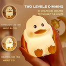Soft Silicone Cute Duck Night Light, 2-Level Brightness 6 Colors Changeable, with Timing Function Rechargeable Night Light for Nursery Kids Bedroom, Toddler Gift by TinyTreasures Baby Boutique