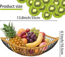 Vine Woven Iron Fruit Bowl, Metal Wire Fruit Basket, Vegetable Drain Basket, Storage Baskets for kitchen counter, countertop,Snacks, Candy, Bread,Cosmetics,Table decorative(13.8 x 4 Inches)
