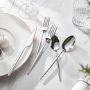 KINGSTONE Silverware Set, 5-Piece Flatware Set Cutlery Set Premium 18/10 Stainless Steel, Tableware Include Forks Knives Spoons for Home Kitchen Restaurant Wedding, Dishwasher Safe