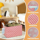 LANGYASHAN Rectangular Storage Bin Collapse Canvas Fabric Cartoon Storage Basket with Handles for Organizing Home Kitchen Boys and Girls Toys Office Closet Shelf Baskets (Rec pink heart) by TinyTreasures Baby Boutique