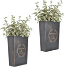 LESEN Rustic Metal Wall Planter Country Home Hanging Wall Vase Pocket for Plants or Flower Indoor or Outdoor Farmhouse Wall Decor,Set of 2 by GreenHaven Gardens