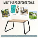 Outdoor Footstools for Patio,Backyard Patio Furniture Metal Frame Small Seat All Weather Footrest for Couch Patio Chairs 2 Pieces Beige by CozyNest Decor
