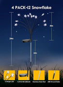 Brightown Christmas Pathway Lights - 4 Pack 48 LED Snowflake Outdoor Lights With 2 Modes, Waterproof Solar Firefly Decoration for Yard, Cool White by GreenHaven Gardens