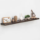 Wood Floating Shelves for Wall, 48 Inch Floating Shelves Wall Mounted, Rustic Live Edge Elm Wood Shelf for Home Decor, Heavy-Duty Storage Shelves for Books, Bathroom, Kitchen, Walnut Finish by CozyNest Decor