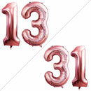 GOER Number 13 Balloons for 13th Birthday Sweet 13 Party Decorations,42 Inch Jumbo Foil Helium 31 Balloons for 31st Birthday Party Decoration (Rose Gold) by TinyTreasures Baby Boutique