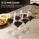 Wine Glasses,White Red Wine Glasses Set of 6,Lead-Free Premium Crystal Clear Glass,Hand Blown Italian Style Burgundy Long Stem Wine Glasses,Great Gift Packaging(16oz,6pack) by CozyNest Decor