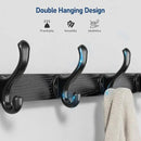 Tatub 20" Rustic Coat Rack Wall Mount with Shelf, Wall Hooks with Shelf, Heavy Duty Entryway Organizer Hangers for Hanging, Hat, Bag, Jacket for Bathroom, Living Room, Bedroom, Black by CozyNest Decor