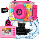 Kids Camera, Waterproof Kids Digital Camera, Children Selfie Camera with 180°Flip Len, 20MP 1080P Sports Action Toy Underwater Camera for Pool Helmet, Birthday Gifts for Boys Girls Age 3-12 by TinyTreasures Baby Boutique
