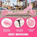 Scooter for Kids Ages 3+, Teens, Foldable Kick Scooter with Light up Wheels, Kickstand, 3 Adjustable Levels, Rear Brake, Lightweight Boys Girls Outdoor Toys for Kids 8-12, Pink by TinyTreasures Baby Boutique