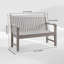 Psilvam Garden Bench, 2-Person Poly Lumber Patio Bench, All-Weather Outdoor Bench That Never Rot and Fade, Memorial Bench, Suit for Garden, Porch and Park(Grey) by GreenHaven Gardens