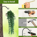 FEED GARDEN 2 Pack 14 Inch Hanging Plant Bracket Wall Hooks Decorative Plant Hangers for Outdoor Hanging Bird Feeders, Wind Chimes, Plant Baskets, Black by GreenHaven Gardens
