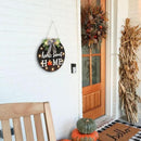 Interchangeable Welcome Sign for Front Door with 14 Changeable Icons, Farmhouse Front Porch Decor Rustic Wooden Wall Sign with 12 LED Lights, Outdoor Seasonal Welcome Home Decorations (Black1) by CozyNest Decor