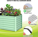 Galvanized Raised Garden Bed Outdoor, 2 Pcs 6x3x2FT Outdoor Large Planter Raised Beds Open Base with Safety Edge and Glove for Vegetables Flowers Ground Planter, Green by CozyNest Decor