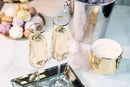 Gold Rim Champagne Gift Glasses | Set of 2 | Crystal Square Toasting Flutes for Bride and Groom, Wedding, Anniversary, Birthday | Elegant Long Stemmed Glassware for Sparkling Wine, Prosecco by CozyNest Decor