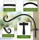 HOOPLE Plant Hangers Outdoor Heavy Duty 2 Pack, Extra Long 12 Inch Cast Iron Hanging Plant Bracket, Metal Black Plant Brackets Hook for Hanging Flower Baskets, Hanging Bracket, Elegant Design by GreenHaven Gardens
