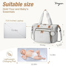 Diaper Bag Tote, Large Diaper Bags Waterproof, Hospital Bag for Labor Delivery, Baby Bag with Pacifier Case, Travel Diaper Tote with Changing Pad, Grey by TinyTreasures Baby Boutique