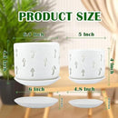 KERUITA Orchid Pots with Holes,5 inch + 6 inch Ceramic Planters Set of 2 with 2 Tray,White Flower Pot with Dancing Mushroom Shaped Vent, Enhanced Drainage and Ventilation by GreenHaven Gardens
