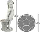 Design Toscano Frances the Flower Girl Outdoor Garden Statue with Planter, 21 Inch Tall, Cast Stone Resin, Antique Stone Finish by GreenHaven Gardens