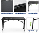 Skyflame Folding Camping Table with Adjustable Height Legs, Black Metal Portable Outdoor Grill Stand Table with Handle for BBQ, Grilling, Camping Trip, RV, Picnic, Backyards, Tailgating by GreenHaven Gardens