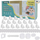 20 Pack Child Safety Magnetic Cabinet Locks - Safeasy Adhesive Baby Proofing Cabinets & Drawers Latches by TinyTreasures Baby Boutique