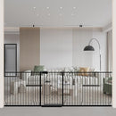 WAOWAO Baby Gate 100-109.42" Extra Wide Pressure Mounted Walk Through Swing Auto Close Safety Black Metal Toddler Kids Child Dog Pet Puppy for Stairs,Doorways,Kitchen by TinyTreasures Baby Boutique