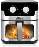 8.5QT Air Fryer, Upgraded Family Size Capacity, Visual Window, Square Basket Dials Stainless Steel Air Fryers, Reheat Leftovers, Easy Cooking for Healthier Breakfast & Dinner in Minutes by CozyNest Decor