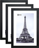 VCK Poster Frame 11x17 Set of 3, Wood Black Picture Frame, Wall Gallery Photo Frames, 3 Pack by CozyNest Decor