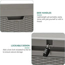 YITAHOME 60 Gallon Resin Deck Box, Weather Resistant Outdoor Rattan Storage Box, Lockable Indoor Outdoor Storage for Supplies and Essentials, Taupe by CozyNest Decor