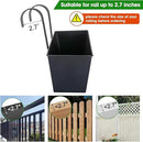 OGIMA 16-Inch Railing Planter Box, 3 Pack Large Hanging Planters for Outdoor Plants with Adjustable Wide Hooks for 2.7'' Railings - Balcony Planters Railing Hanging for Deck, Fence & Patio Decor by GreenHaven Gardens