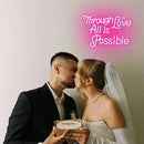 WLHOPE Through Love All is Possible Neon Sign Neon Signs for Wall Decor Dimmable Through Love All is Possible Pink Neon Lights LED Sign for Bedroom,Living Room,Bar,Party,Christmas,Birthday Gift by GreenHaven Gardens