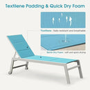 PURPLE LEAF Outdoor Chaise Lounge Set Adjustable Sunbathing Recliner with Side Table for Beach Poolside Outside Patio Aluminum Chaise Lounger Turquoise Blue by GreenHaven Gardens