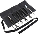 Wazakura Made in Japan 5PCS Bonsai Tool Kit with Roll Bag: Yasugi Steel Ashinaga Bonsai Scissors, Concave Branch Cutter, Knob Cutter, Wire Cutter, Tweezers - 5 Tools Ashinaga Set with Case by GreenHaven Gardens