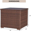 Super Patio Wicker Outdoor Patio Storage Box Waterproof, Rattan Storage Bin Deck Box for Cushions, Garden Tools, 88 Gallon, Brown by CozyNest Decor