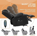PARKOL Power Lift Recliner Chair for Elderly Breathable Leather Recliner Chair with Massage and Heat,2 Cup Holders,Electric Stand Assist,USB Ports,Gifts for Family (Black) by CozyNest Decor