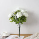 Duovlo Springs Flowers Artificial Silk Peony Bouquets Wedding Home Decoration,Pack of 1 (Spring White) by CozyNest Decor