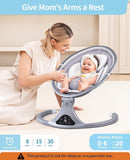 LAREX Baby Swing to Toddler Electric Infant Swing Portable for Newborn Boy Girl, 5 Sway Speeds with Remote Control, 12 Preset Melodies and Bluetooth, 0-6 Months Max 20 Lbs (2024 Model-Sliver) by TinyTreasures Baby Boutique