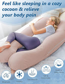 Meiz Pregnancy Pillows, Cooling Pregnancy Pillows for Sleeping, Maternity Pillow for Tall Pregnant Woman, Pregnancy Body Pillow with Cooling Jersey Cover, Apricot by TinyTreasures Baby Boutique