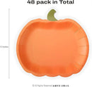 Cheerland Pumpkin Party Plates Fall Disposable Paper Plate Dessert Shaped Tableware for Summerween Birthday Baby Shower Halloween Classroom Autumn Harvest Thanksgiving Party Favor Decorations 48pcs by CozyNest Decor