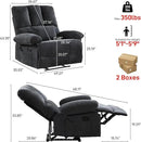 Oversized Recliner Chair Extra Wide Large Recliner for Adults 350lbs with Lumbar Support Pillow Nursery Chair Living Room (Manual, GREY-6008) by CozyNest Decor