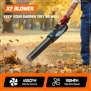 SENIX 20V Max Leaf Blower, Cordless, Brushless, Handheld, Up to 450 CFM and 100 MPH, 2 Speed Mode, Cruise Control, Lightweight, 5.0 Ah Battery and Charger Included (BLAX2-M3) by GreenHaven Gardens