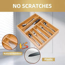 Silverware Organizer Kitchen Drawer Organizer Utensil Organizer Bamboo Silverware Holder Cutlery Organizer in Drawer Flatware Organizer Tray(7 slots, Natural by CozyNest Decor
